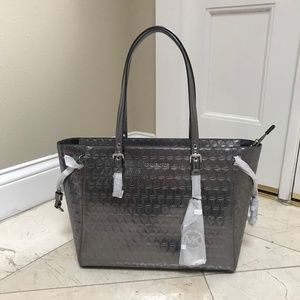 Michael Kors Silver Quilted Voyager Tote Bag $298
